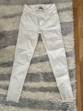 American Eagle White Jegging Skinny Jeans Super Stretch Sz 0